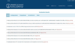 Calicut University Revaluation Result