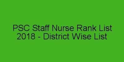 PSC Staff Nurse Ranklist 2018