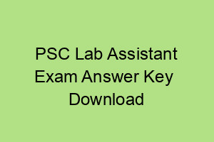 PSC Lab Assistant exam Answer Key download 15.9.2018