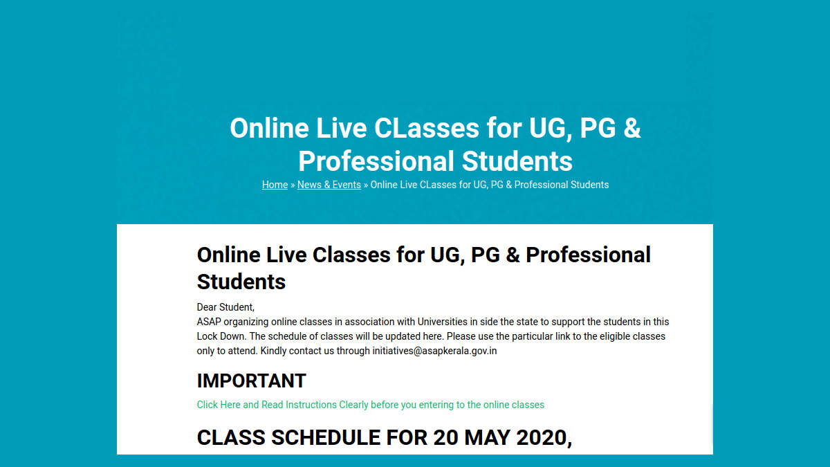 Calicut University Live Online Classes UG/PG - ASAP Webex APP Download