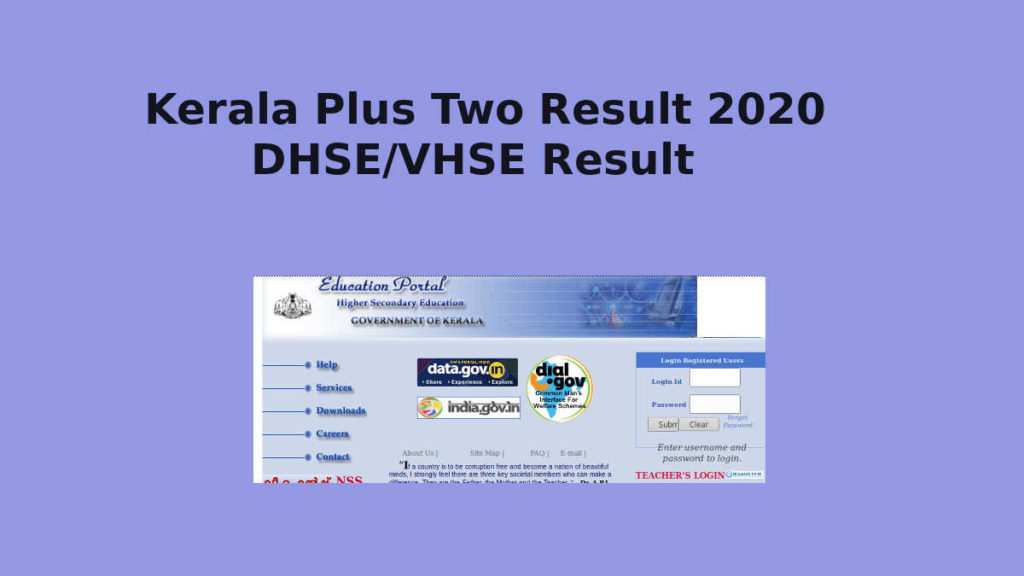 Kerala Plus Two Result 2020 - DHSE/VHSE +2 Exam Result