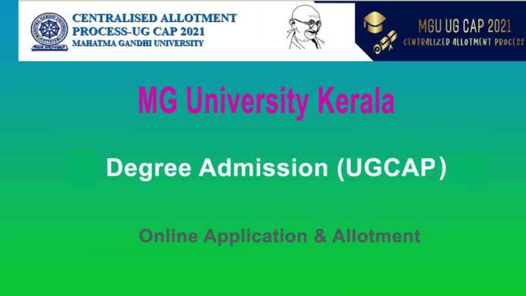MG University Degree Admission - MGU UGCAP Allotment