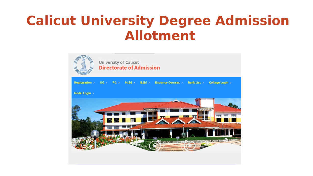 Calicut University UGCAP Allotment - Degree Allotment