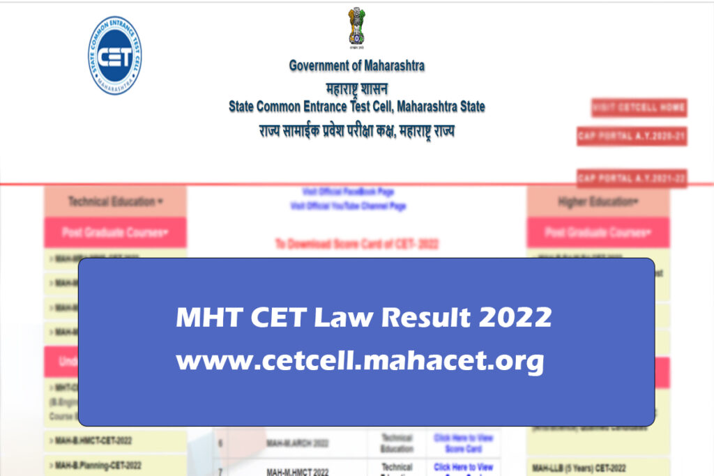 MHT CET Law Result 2022