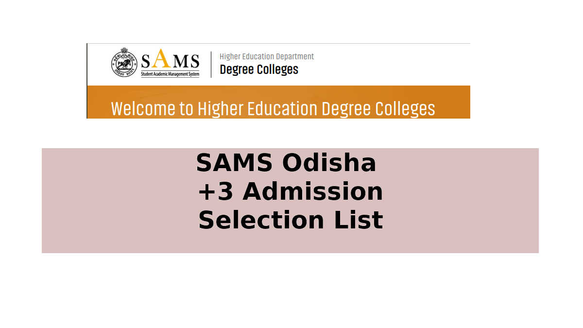SAMS Odisha +3 Selection List