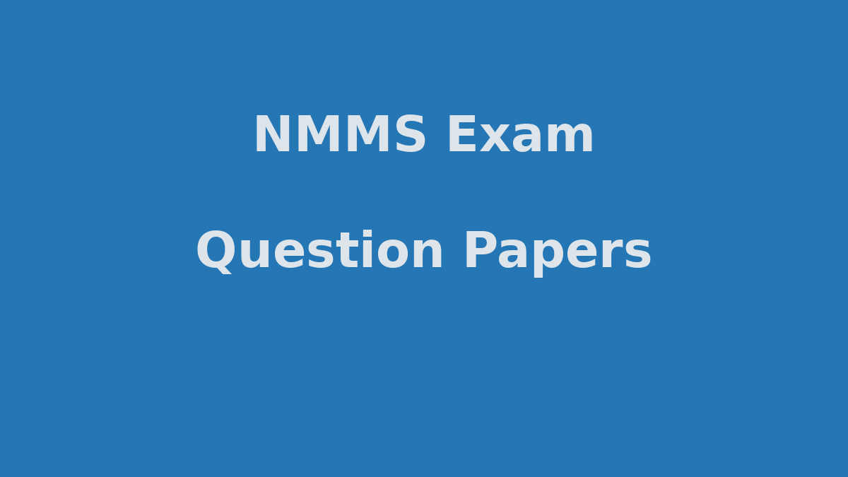 NMMS Scholarship Exam Model Question Papers Download