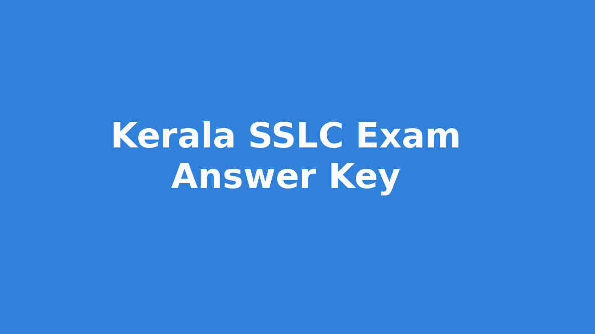 Kerala SSLC Exam Answer Key