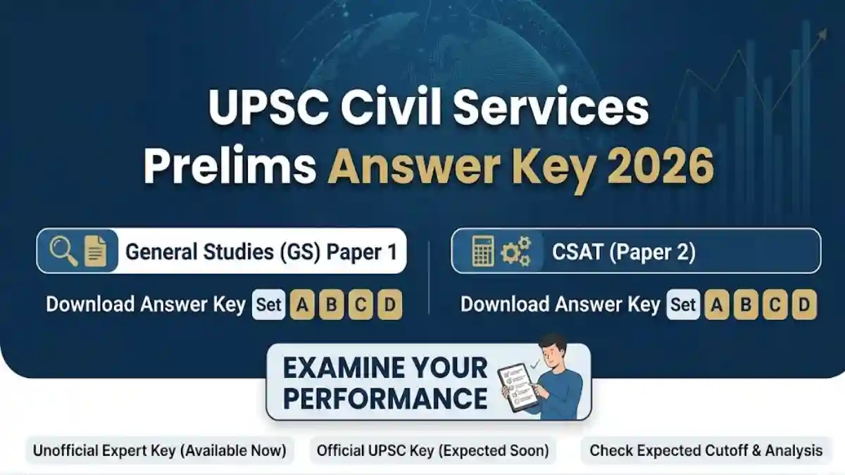 UPSC Prelims Answer Key 2026: Check Civil Services GS, CSAT Question Paper